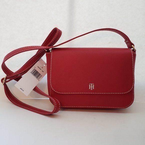 NWT Tommy Hilfiger Red Shoulder Bag. - Picture 7 of 16